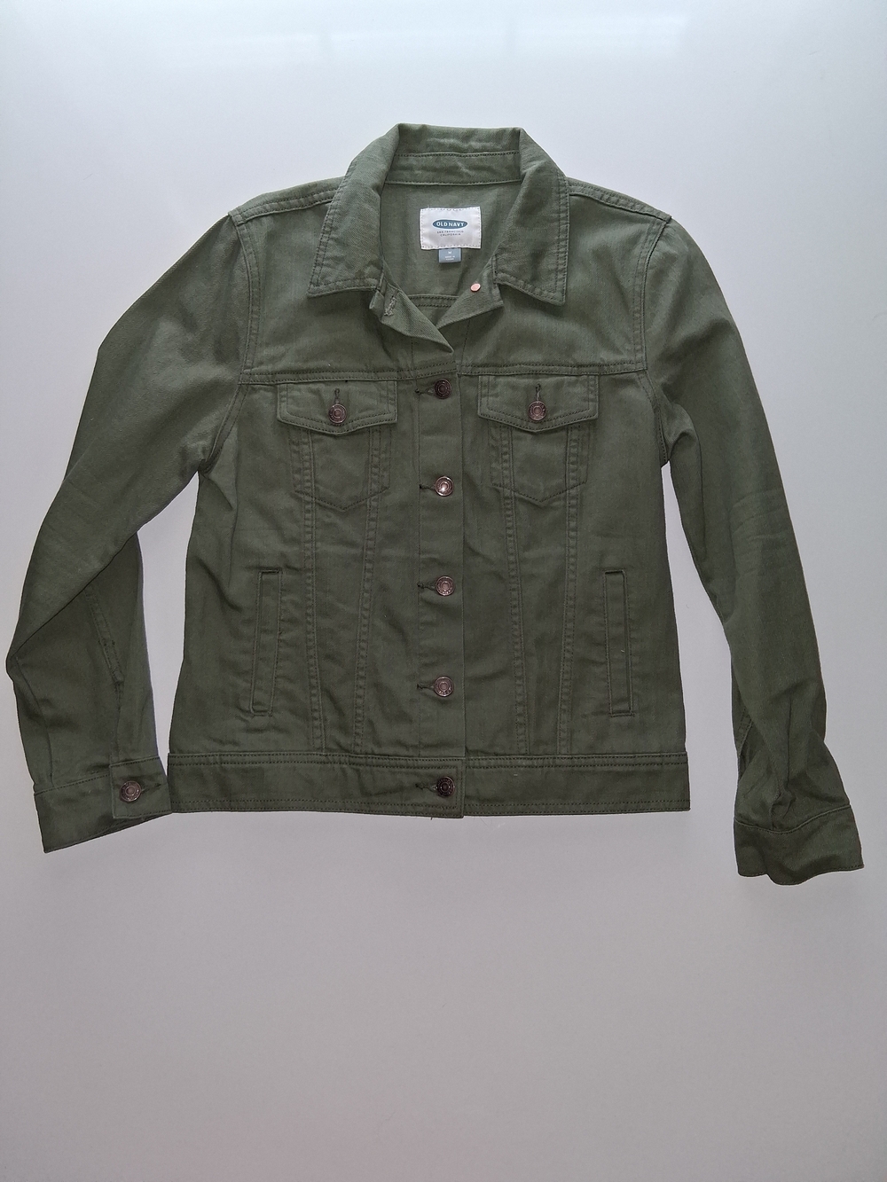 Old Navy Olive Green Denim-Style Jacket